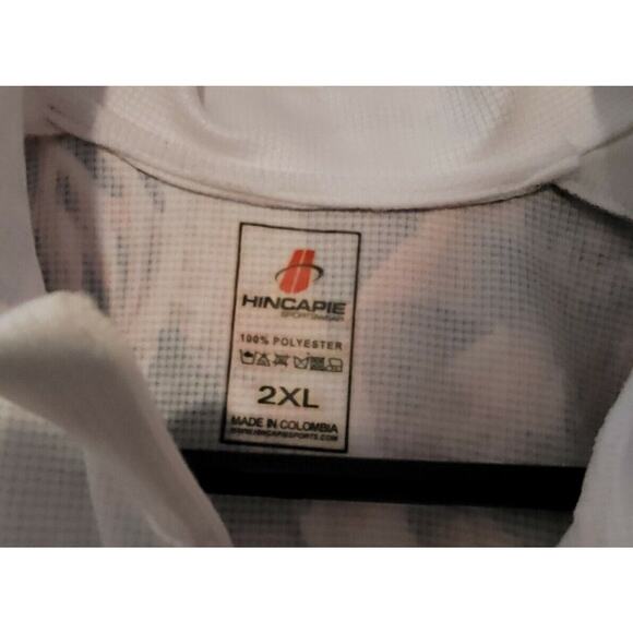 HINCAPIE Cycle JERSEY Shirt 2XL Poly White Orange Pockets Tour Missouri Bike - Picture 5 of 8
